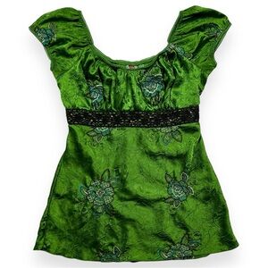 Y2K Cottagecore Satin Milkmaid Top